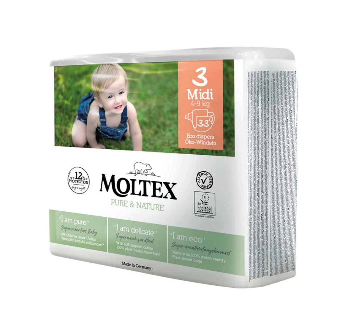 MOLTEX 3 MIDI 4-9KG 33PZ PURE & NATURE PANN.ECOLOGICO