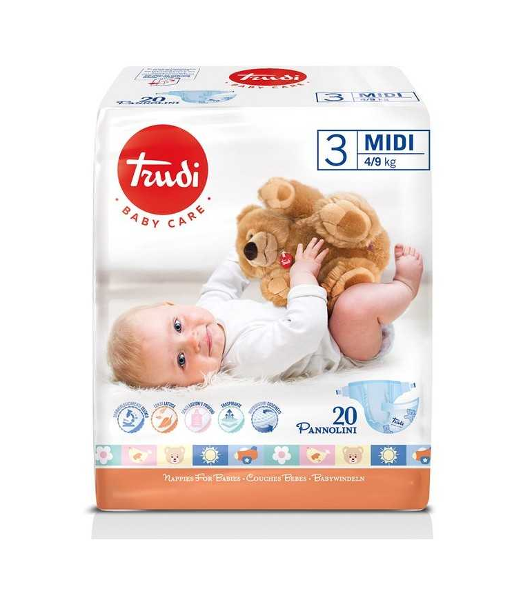 TRUDI NEW TG 3 MIDI 4-9KG 20PZ PANNOLINI SILC