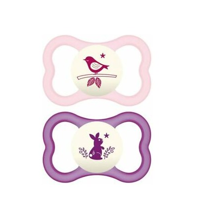 MAM 2 SUCCHIETTI AIR NIGHT SILICONE 6+ MESI FEMMINA