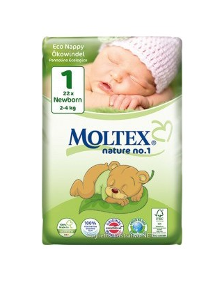 MOLTEX 1 NEWBORN 2-4KG 22PZ PURE & NATURE PANN.ECOLOGICO