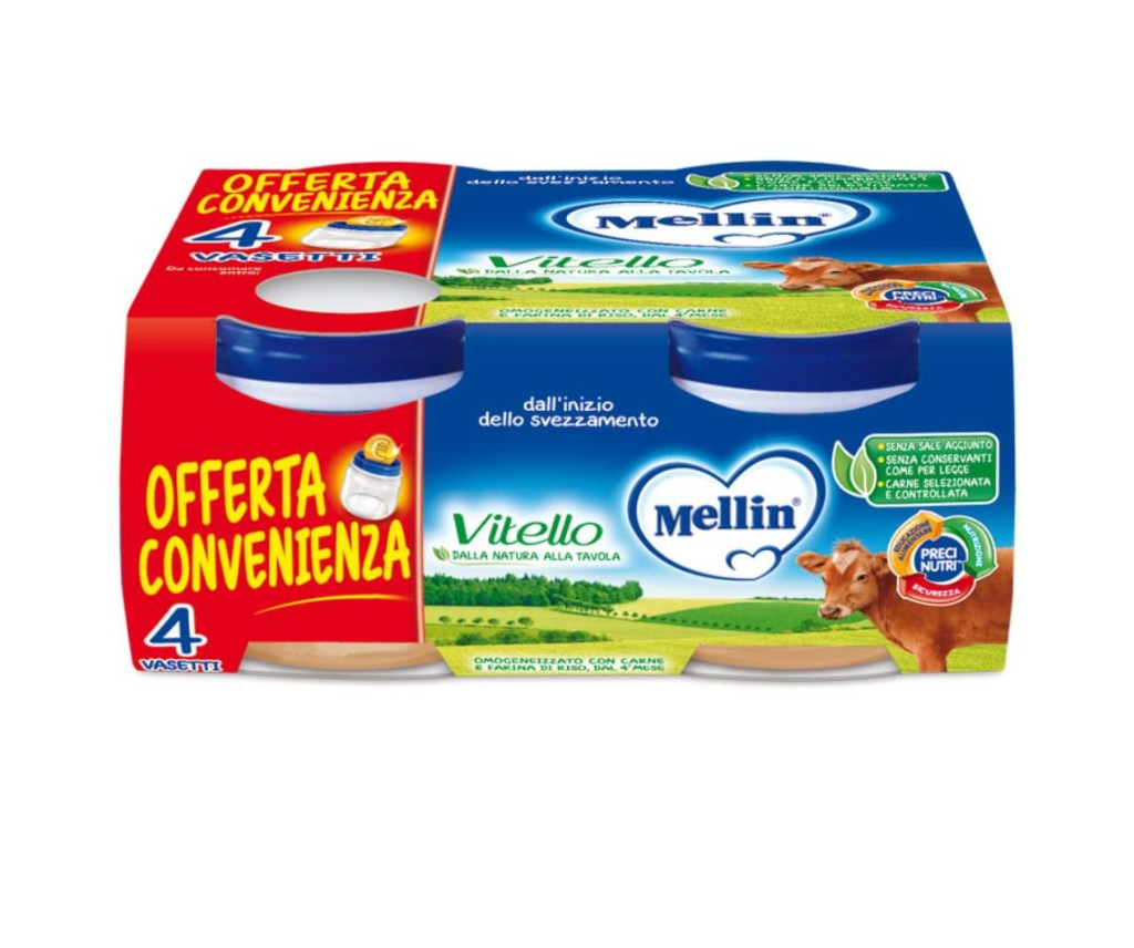 3807 MELLIN VITELLO 4PZ 80GR OMOGENEIZZATO