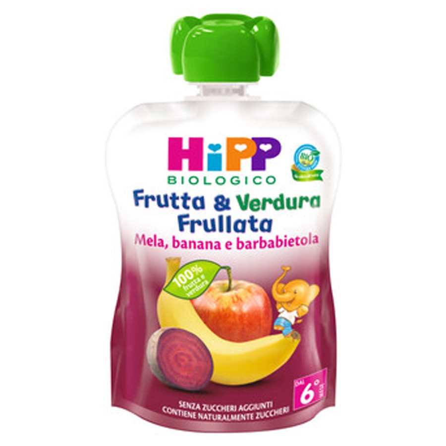 HIPP FRUTTA E VERDURA FRULLATA MELA BANANA E BARBABIETOLA 9