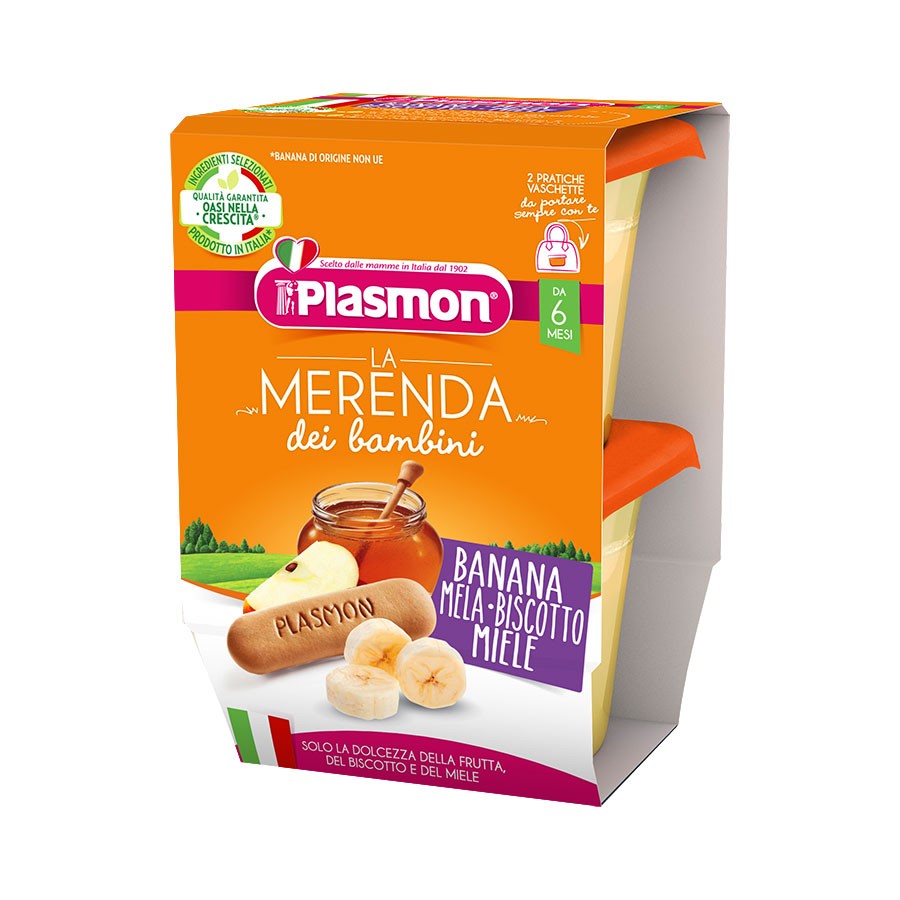 PLASMON MERENDA BANANA BISCOTTO MIELE 2PZ 120GR