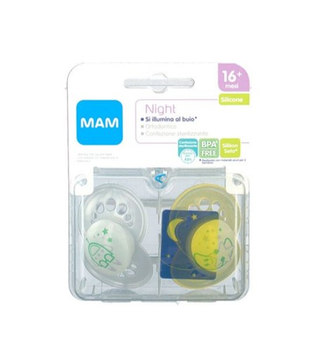 MAM 2 SUCCHIETTI ORIGINAL NIGHT SILICONE 16M+ NEUTRO