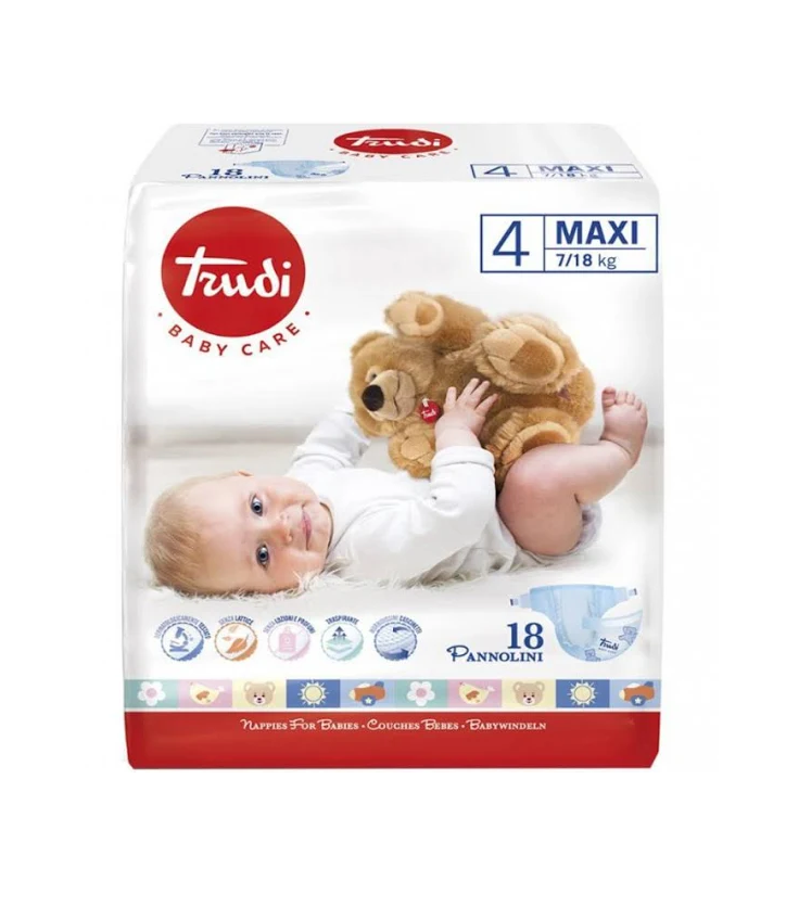 TRUDI NEW TG 4 MAXI 7-18KG 18PZ PANNOLINI SILC