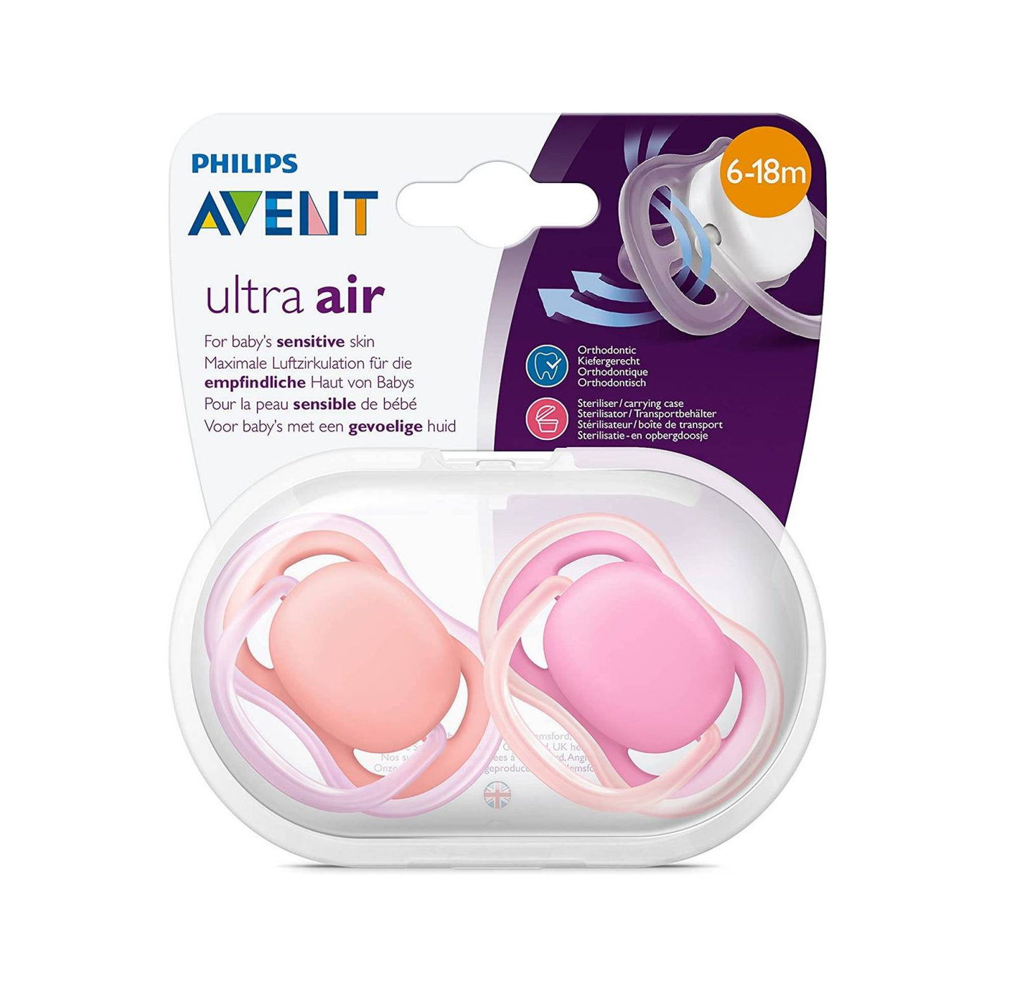 AVENT 2 SUCCHIETTI ULTRA AIR 6-18M FEMMINA ROSA