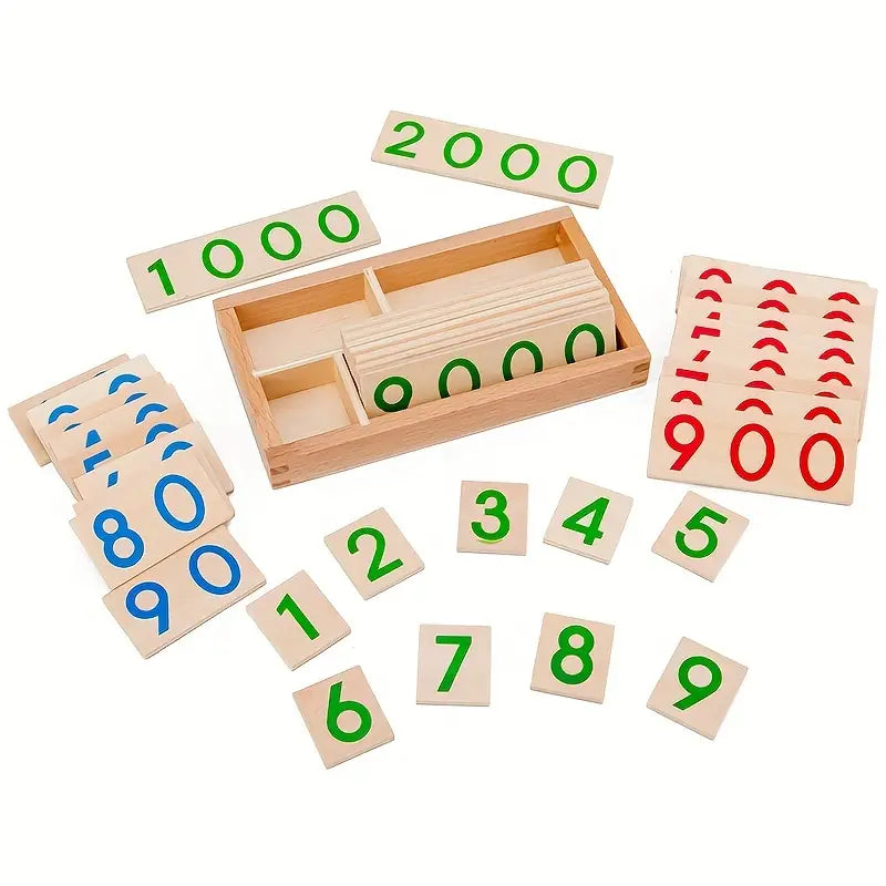 Carte Numeriche in Legno Montessori Da 1 a 9000