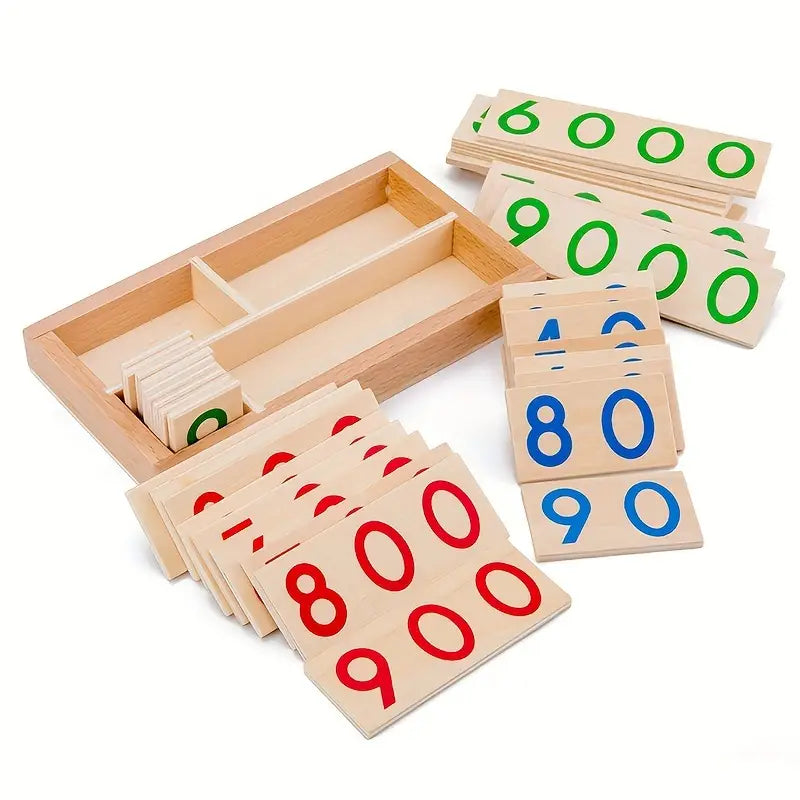 Carte Numeriche in Legno Montessori Da 1 a 9000