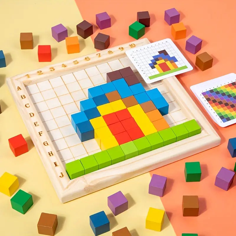 100 Blocchi colorati di costruzione per il pensiero e l'immaginazione in Legno