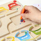Labirinto Magnetico in Legno: Puzzle Montessori per Numeri e Colori