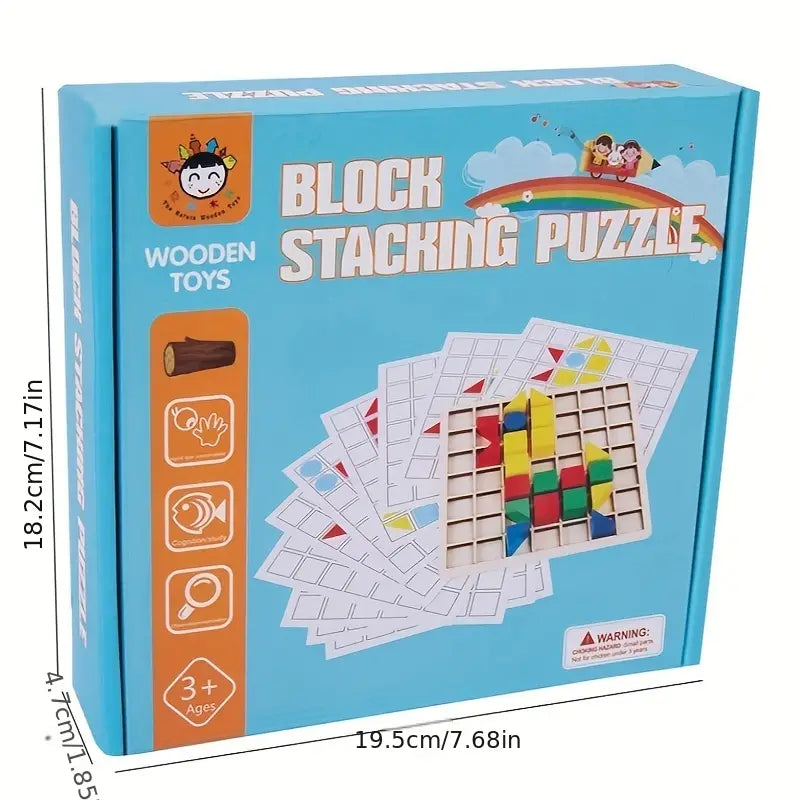 Puzzle di Blocchi di Giunzione Creativa in Legno Montessori