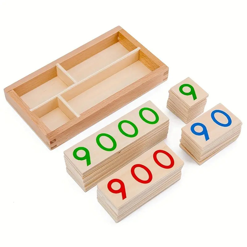 Carte Numeriche in Legno Montessori Da 1 a 9000