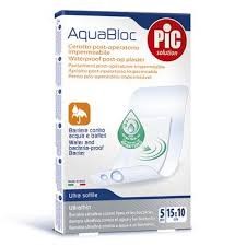 PIC AQUABLOC CEROTTO POST-OPERATORIO IMPERMEAB.5PZ 15x10CM