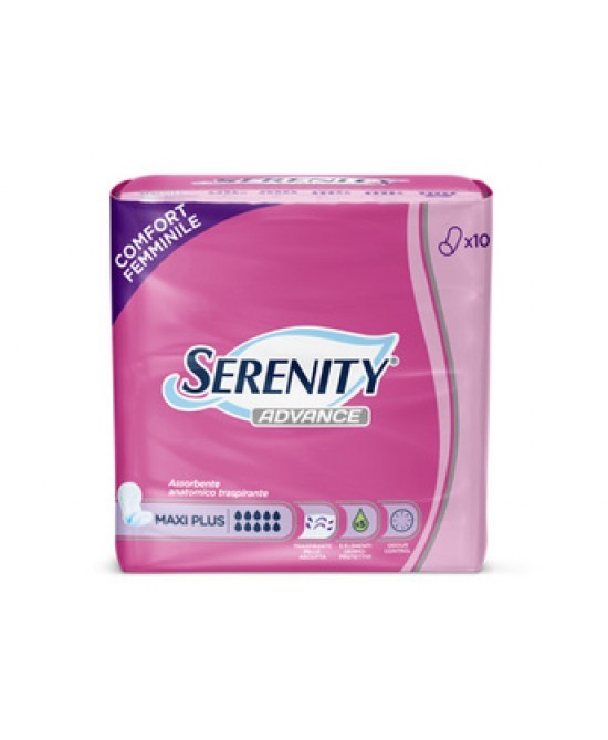 SERENITY ADVANCE MAXI PLUS 10PZ ASSORBENTE ANATOMICO