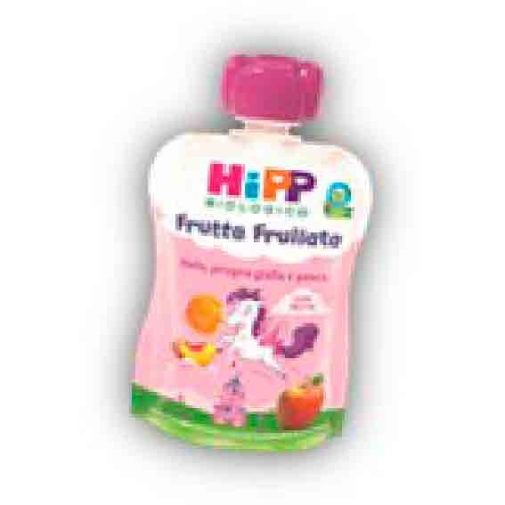 HIPP FRUTTA FRULLATA MELA PRUGNA GIALLA/PESCA 90GR UNICORNO